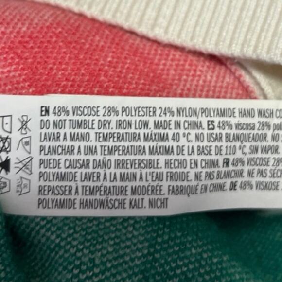 English Factory Multicolor Gingham Check Colorblock Cardigan Sweater Top Sz S - Picture 5 of 5